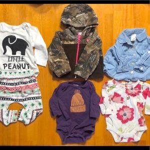 Long sleeved 0-3 month baby girl bundle!
